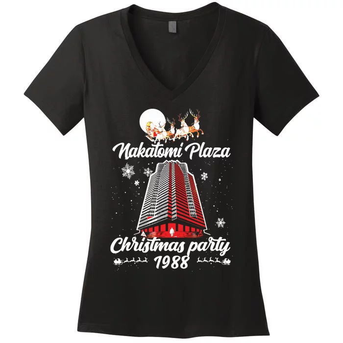 Nakatomi_Plaza 1988 Christmas Party Women's V-Neck T-Shirt