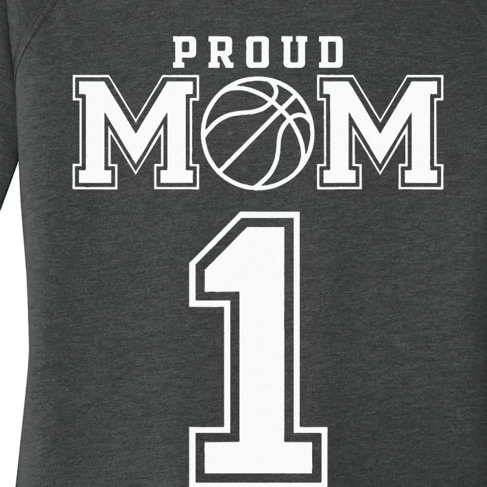 Number 1 Custom Proud Basketball Mom Personalized For Women Women's Perfect Tri Tunic Long Sleeve Shirt