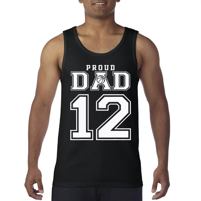 Number 12 Custom Proud Basketball Dad Personalized For Men Tank Top