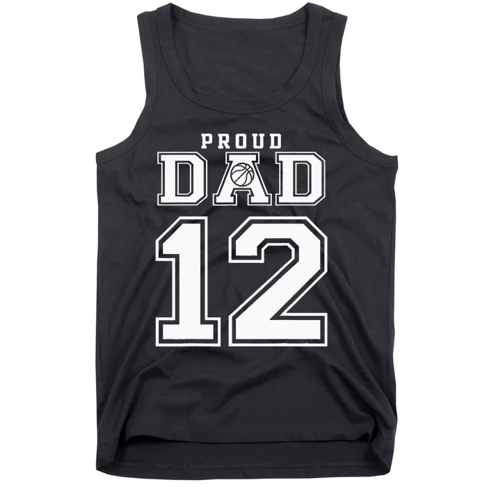 Number 12 Custom Proud Basketball Dad Personalized For Men Tank Top