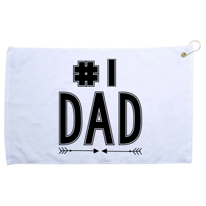 No 1 Dad Funny Dad Gifts Grommeted Golf Towel