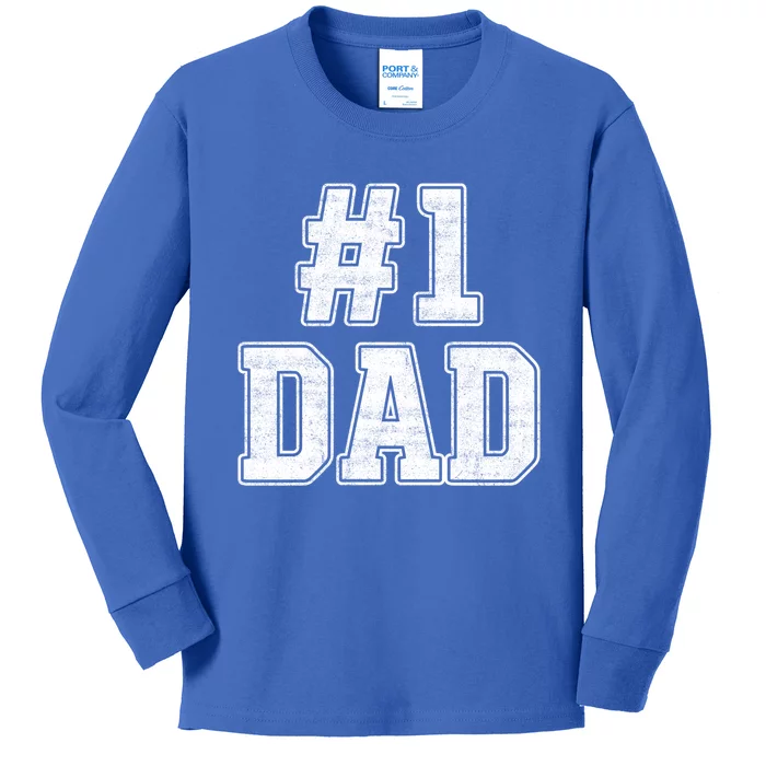 Number 1 Dad Number One Dad Fathers Day Outfit For Daddy Gift Kids Long Sleeve Shirt