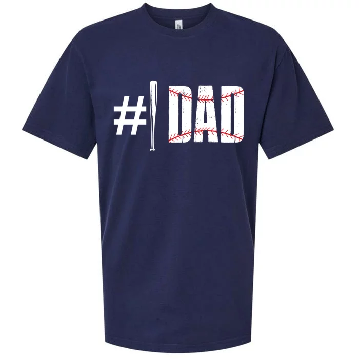 Number 1 Dad Baseball Dad Daddy Sports Player Fathers Day Funny Gift Sueded Cloud Jersey T-Shirt