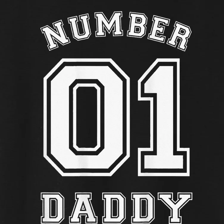 Number 1 Dad Sports Jersey Style for Father's Day Women's Crop Top Tee