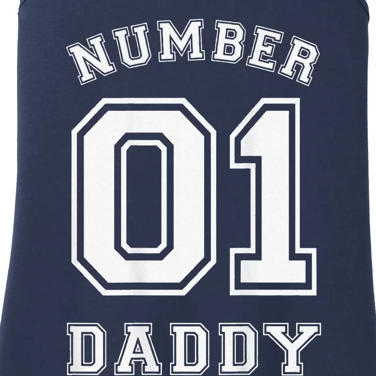 Number 1 Dad Sports Jersey Style For Fathers Day Ladies Essential Tank