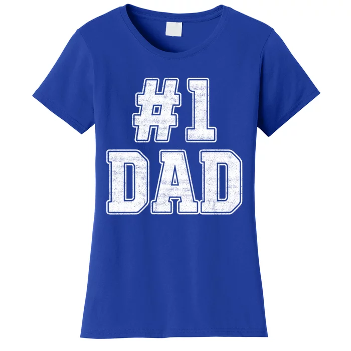 Number 1 Dad Number One Dad Fathers Day Outfit For Daddy Cute Gift Women's T-Shirt