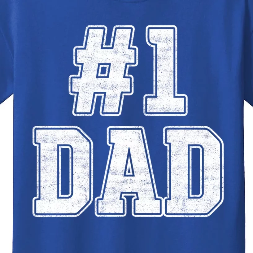 Number 1 Dad Number One Dad Fathers Day Outfit For Daddy Cute Gift Kids T-Shirt