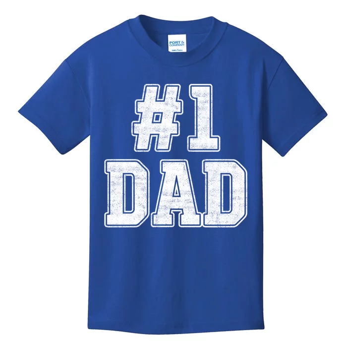 Number 1 Dad Number One Dad Fathers Day Outfit For Daddy Cute Gift Kids T-Shirt