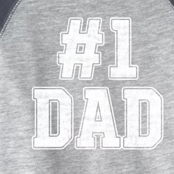 Number 1 Dad Number One Dad Fathers Day Outfit For Daddy Cute Gift Toddler Fine Jersey T-Shirt