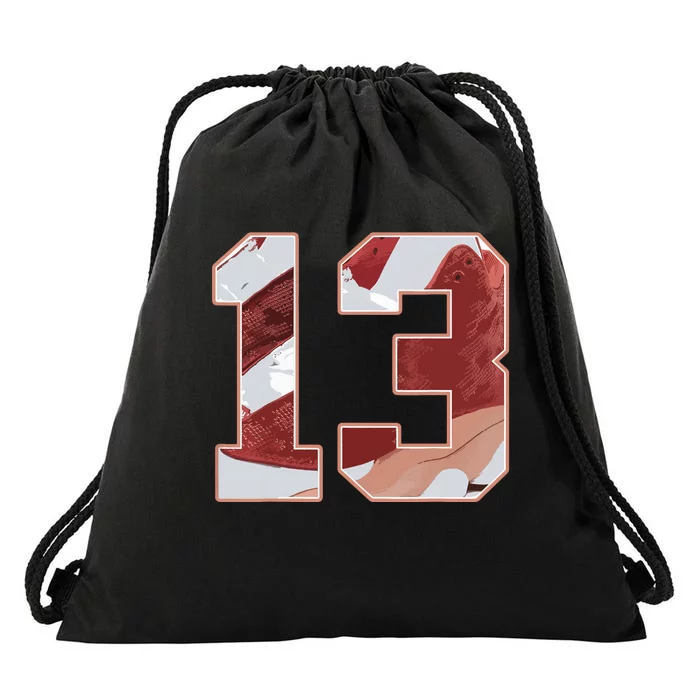 Number 13 Dune Red 13s Matching Drawstring Bag