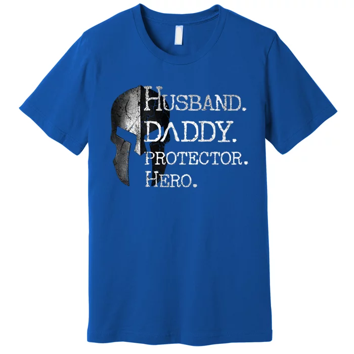 Number 1 Dad Husband Daddy Protector Hero Funny Gift Premium T-Shirt