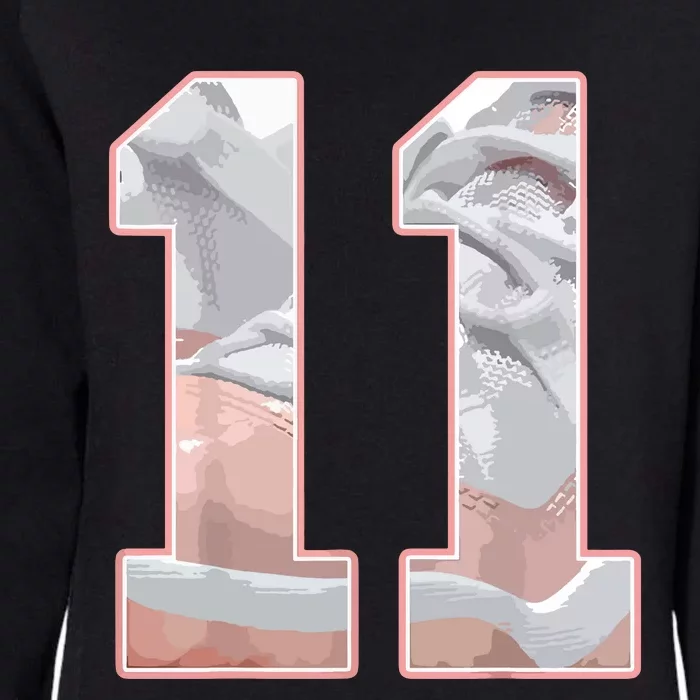 Number 11 Low Legend Pink 11s Matching Womens California Wash Sweatshirt