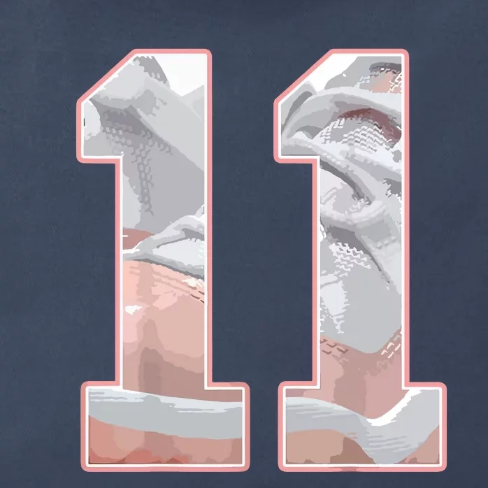 Number 11 Low Legend Pink 11s Matching Zip Tote Bag