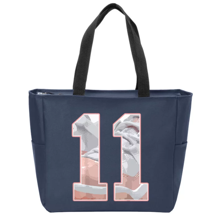 Number 11 Low Legend Pink 11s Matching Zip Tote Bag