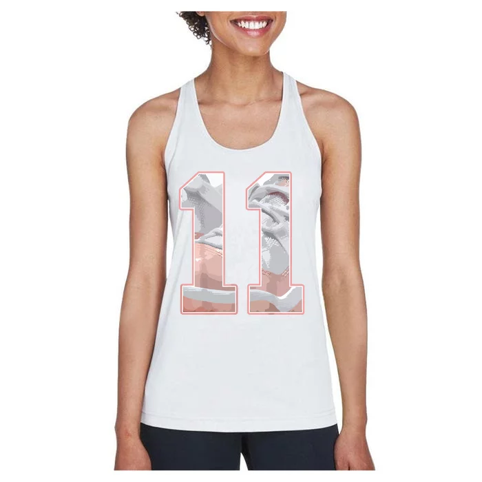 Number 11 Low Legend Pink 11s Matching Women's Racerback Tank