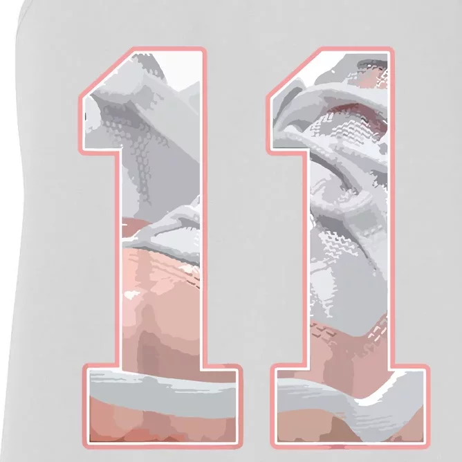 Number 11 Low Legend Pink 11s Matching Women's Racerback Tank