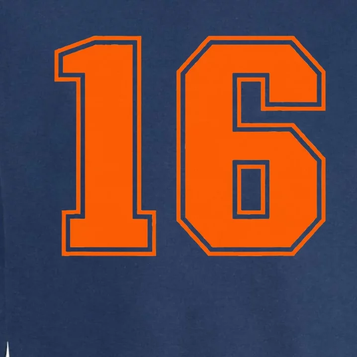 Number 16 Orange Sports Jersey Lucky Number Garment-Dyed Sweatshirt