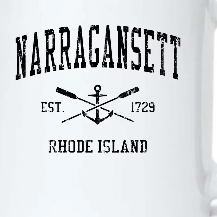 Narragansett 1729 Rhode Island Retro Crossed Oars And Boat Black Color Changing Mug