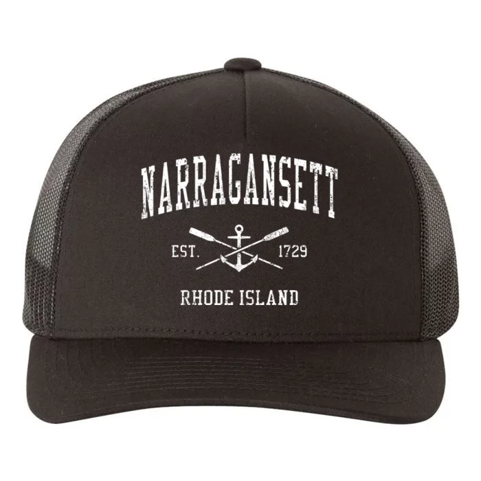 Narragansett 1729 Rhode Island Retro Crossed Oars And Boat Yupoong Adult 5-Panel Trucker Hat