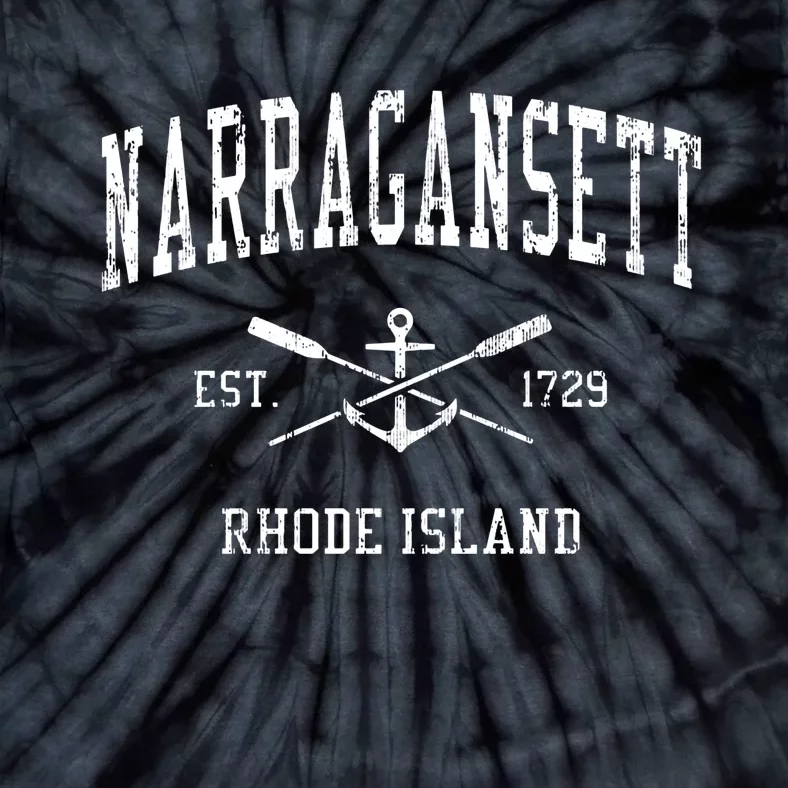 Narragansett 1729 Rhode Island Retro Crossed Oars And Boat Tie-Dye T-Shirt