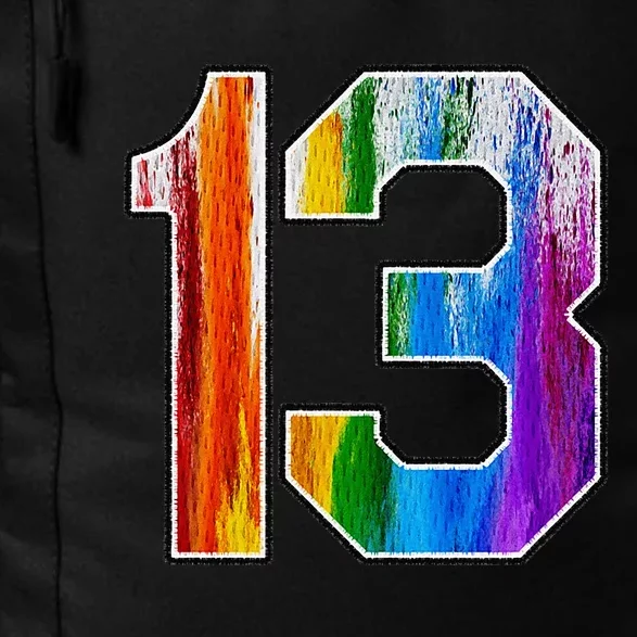 Number 13 Rainbow Pride Powder Tie Dye Flag Sports Fan Wear Daily Commute Backpack