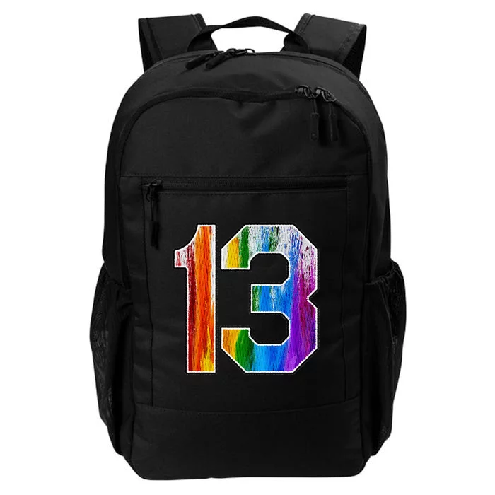 Number 13 Rainbow Pride Powder Tie Dye Flag Sports Fan Wear Daily Commute Backpack