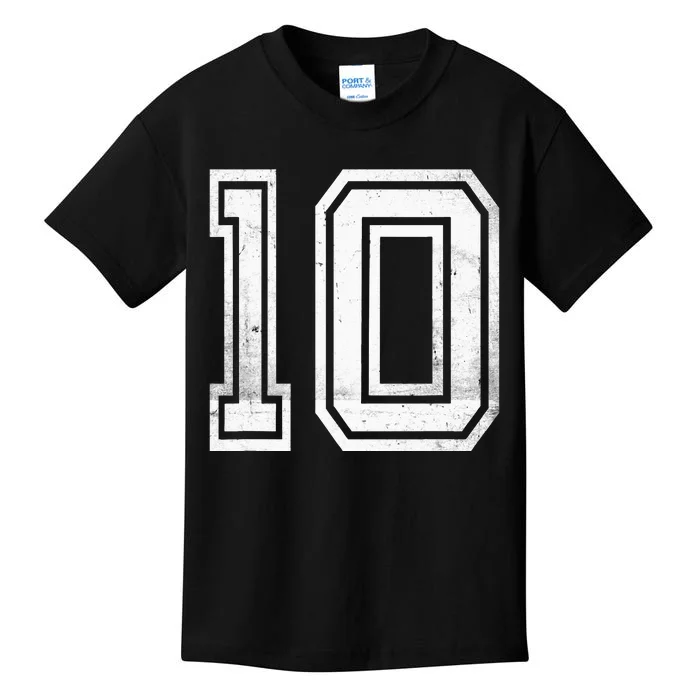 Number 10 Ten Sports Jersey Lucky No. Birthday Age Vintage Kids T-Shirt