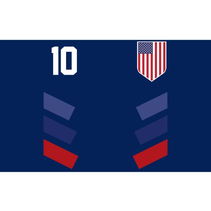 Number 10 USA Soccer American Flag Football Jersey Bumper Sticker