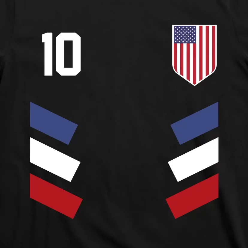 Number 10 USA Soccer American Flag Football Jersey T-Shirt