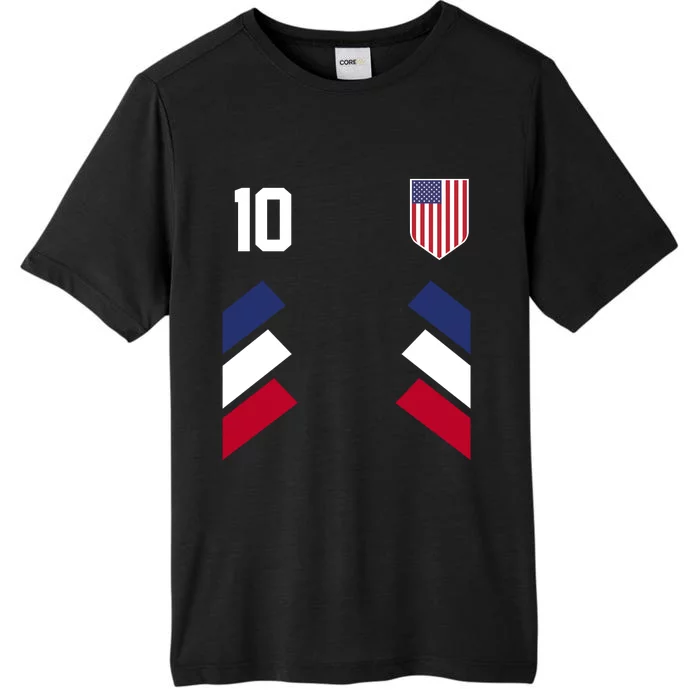 Number 10 USA Soccer American Flag Football Jersey ChromaSoft Performance T-Shirt