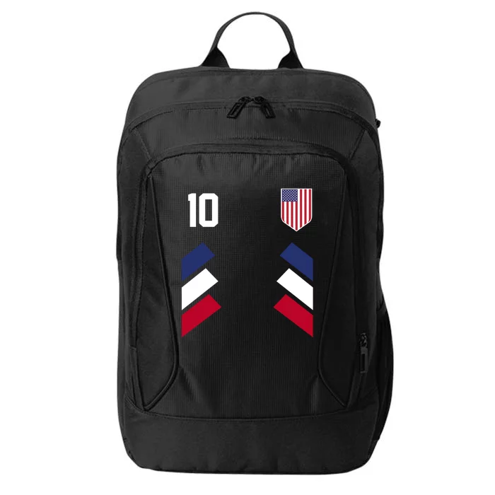 Number 10 USA Soccer American Flag Football Jersey City Backpack