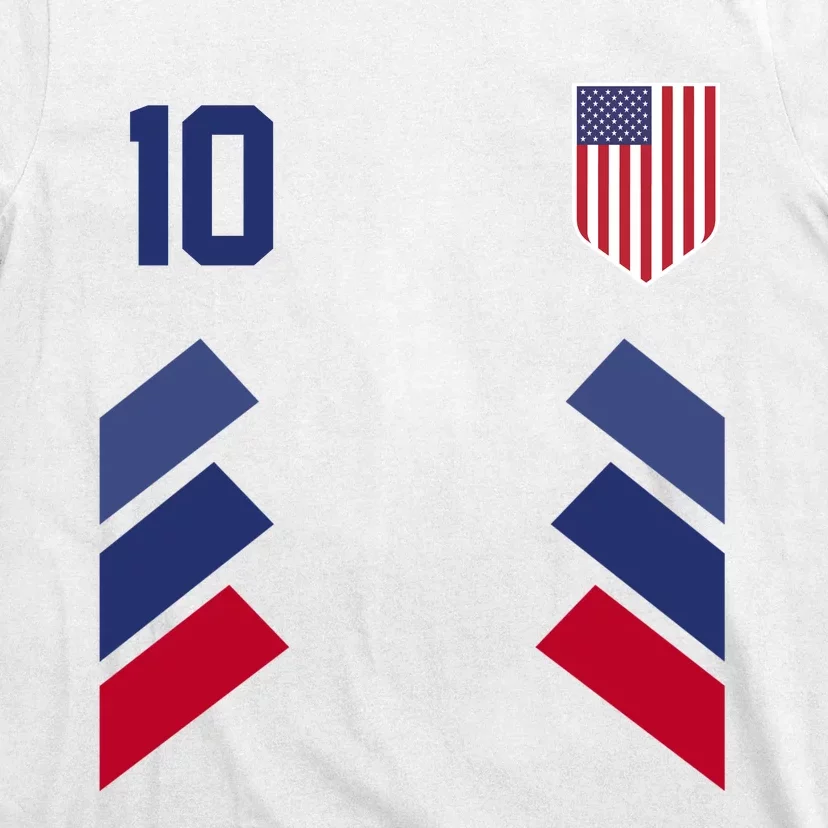 Number 10 USA Soccer American Flag Football Jersey T-Shirt