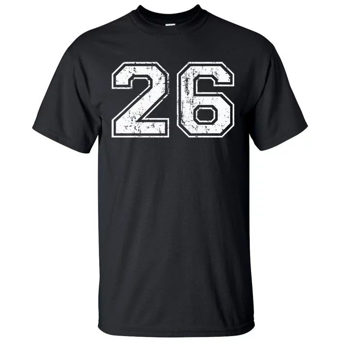 Number 26 Distressed Vintage Twenty Six Sports Team Practice Tall T-Shirt