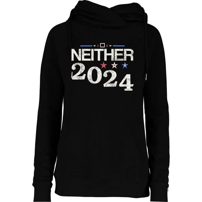 Neither 2024 Elections Womens Funnel Neck Pullover Hood