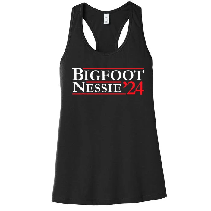 Novelty 2024 Election Campaign 24 Bigfoot And Nessie Women's Racerback Tank