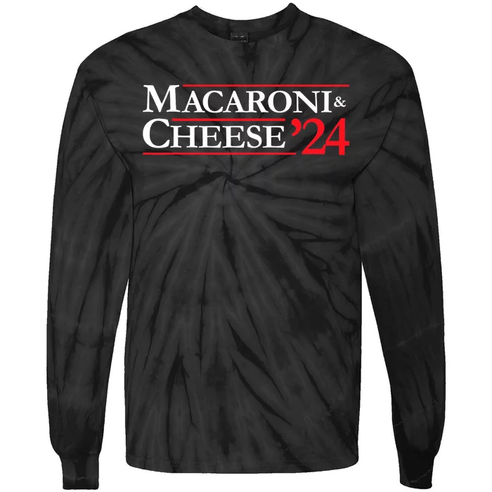 Novelty 2024 Election Campaign 24 Macaroni And Cheese Tie-Dye Long Sleeve Shirt