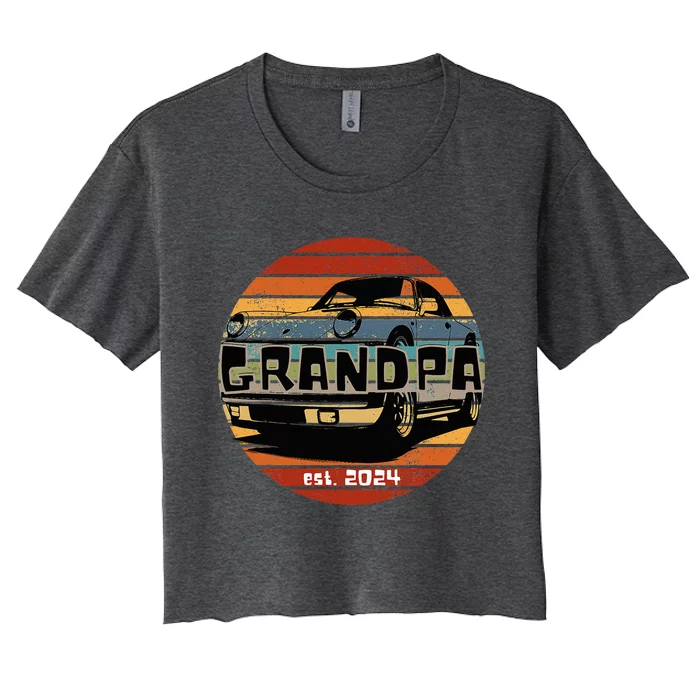 New 2024 Grandfather Granddad Grandpa Women's Crop Top Tee