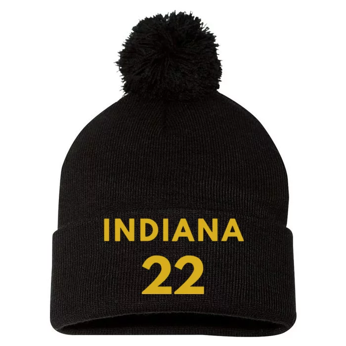 Number 22 Indiana Fever Pom Pom 12in Knit Beanie