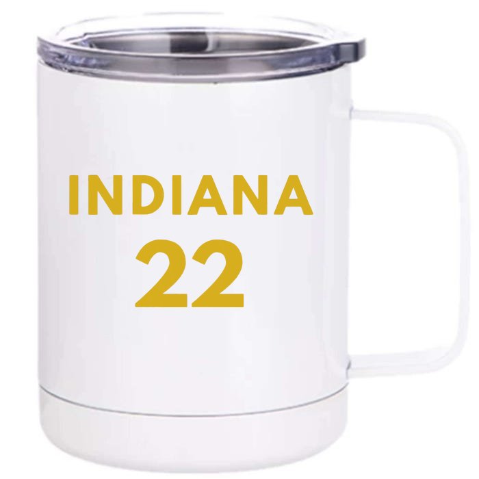 Number 22 Indiana Fever Front & Back 12oz Stainless Steel Tumbler Cup