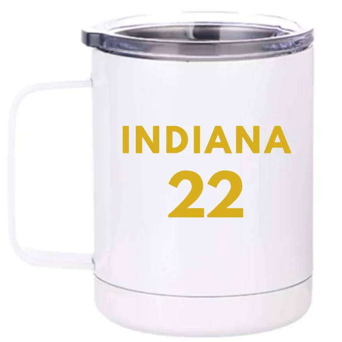 Number 22 Indiana Fever Front & Back 12oz Stainless Steel Tumbler Cup