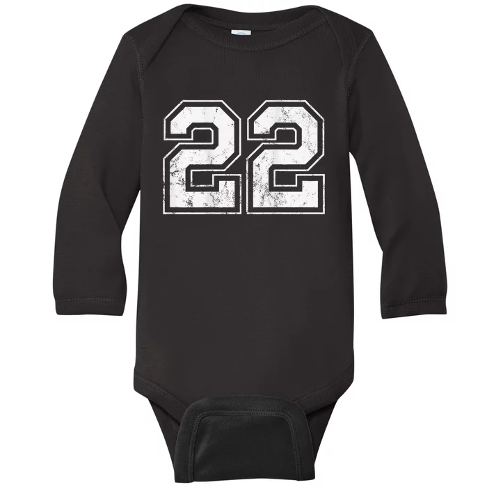 Number 22 On The Back Baby Long Sleeve Bodysuit