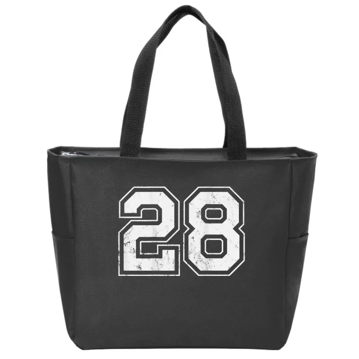 Number 28 on the back Zip Tote Bag