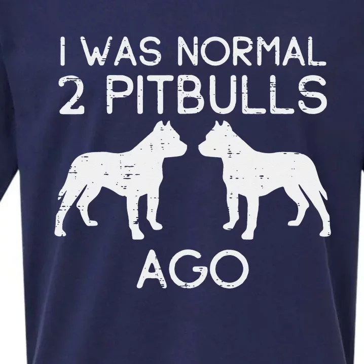 Normal 2 Pitbulls Ago Funny Pitties Pet Dog Lover Owner Gift Sueded Cloud Jersey T-Shirt