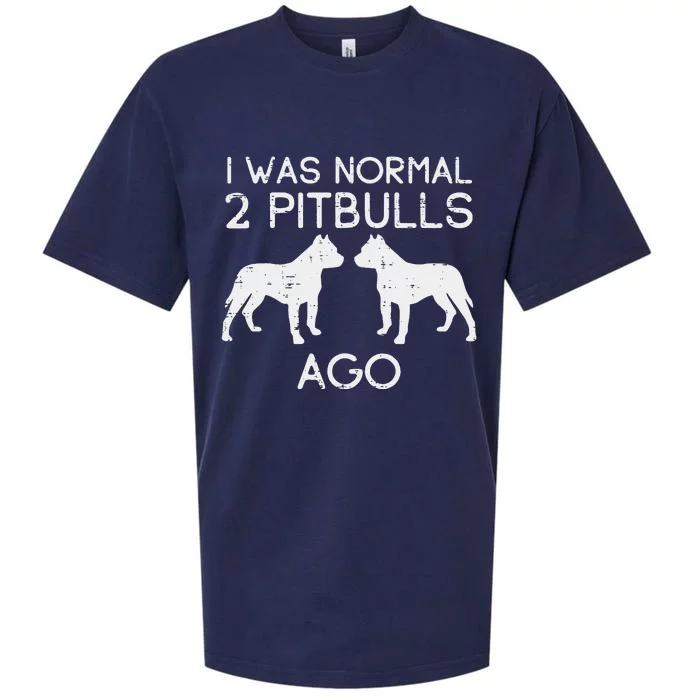 Normal 2 Pitbulls Ago Funny Pitties Pet Dog Lover Owner Gift Sueded Cloud Jersey T-Shirt