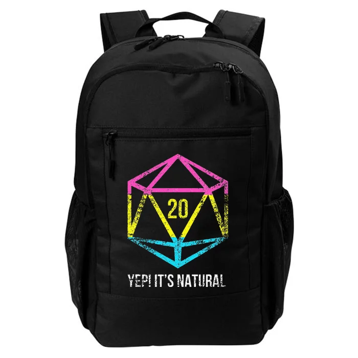 Natural 20 Pansexual Flag Pride LGBT Rights Saying Design Daily Commute Backpack