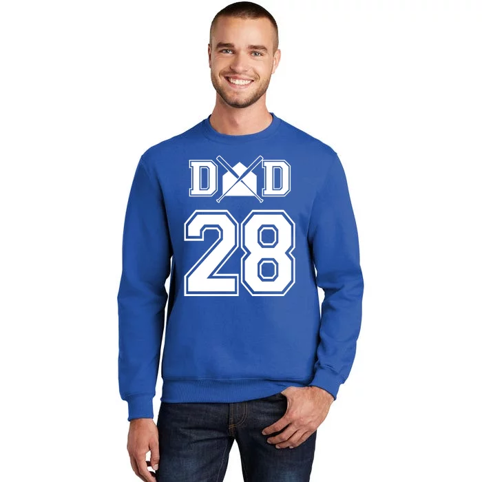 Number 28 Players Biggest Fan For Baseball Or Softball Dad Great Gift Sweatshirt