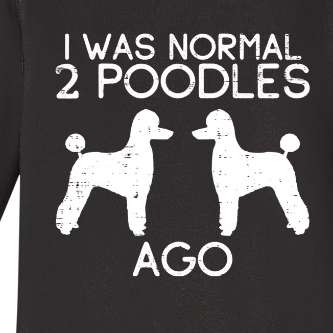 Normal 2 Poodles Ago Funny Animal Pet Dog Lover Owner Gift Baby Long Sleeve Bodysuit