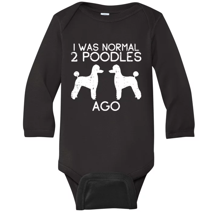 Normal 2 Poodles Ago Funny Animal Pet Dog Lover Owner Gift Baby Long Sleeve Bodysuit