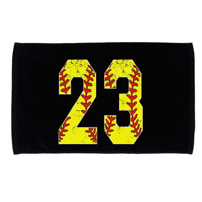 Number 23 Softball 23 Jersey Number Softball Lover Microfiber Hand Towel