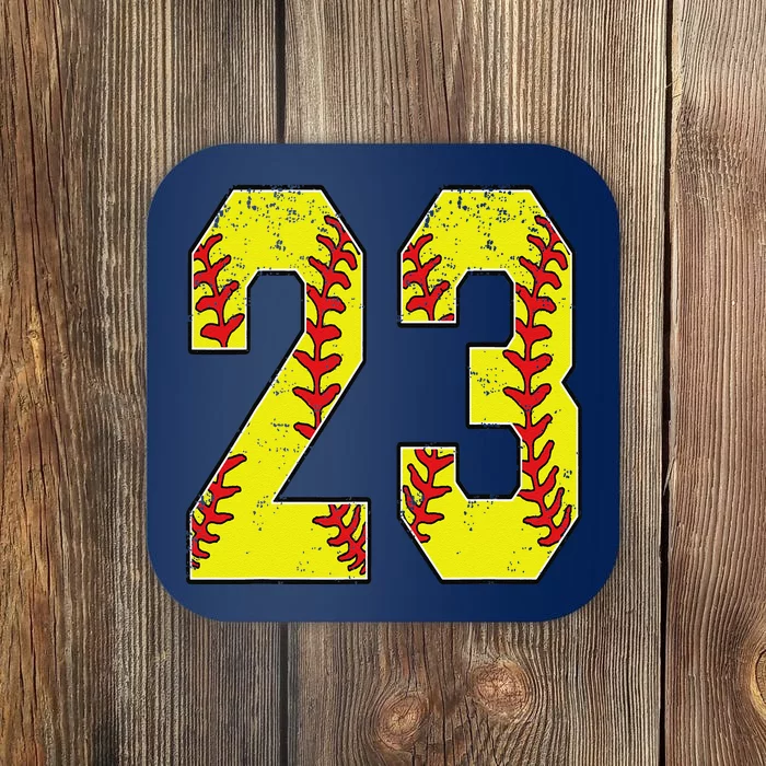 Number 23 Softball 23 Jersey Number Softball Lover Coaster